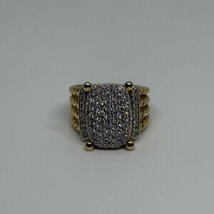 DAVID YURMAN 18k GOLD RING WITH WHITE DIAMONDS